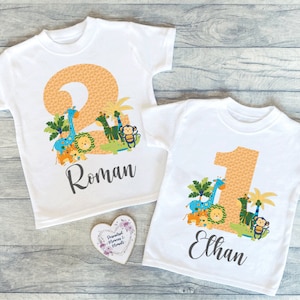Personalised Jungle Birthday T-shirt | Custom Birthday Keepsake T-shirt | Personalized Birthday Gift | Customisable Safari Birthday Shirt