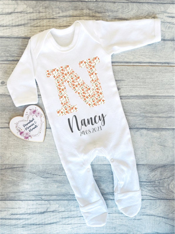Newborn Baby Personalised Clothing Baby Gift Personalised Etsy UK