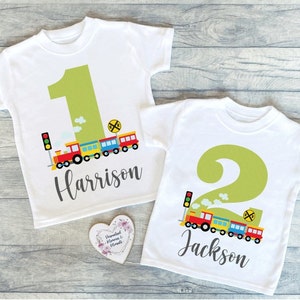 Personalised Train Birthday T-shirt | Custom Birthday Keepsake T-shirt | Personalized Birthday Gift | Customisable Train Birthday Shirt