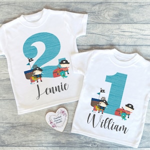 Personalised Pirate Birthday T-shirt | Custom Birthday Keepsake T-shirt | Personalized Birthday Gift | Customisable Sea Birthday Shirt