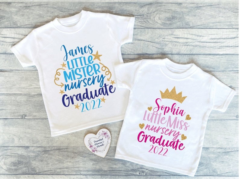 Personalised Nursery Graduation T-shirts | Nursery Keepsake T-shirt | Nursery graduate | Boys T-shirt | Girls T-shirt | Pre School Keepsake