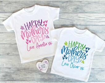 Personalisierte Kinder T-Shirts zum Muttertag | Andenken T-Shirt Kinder | Personalisiertes Muttertagsgeschenk | Mama Mama T-Shirt | Mama Mama Geschenk