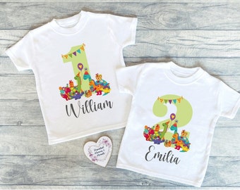 Personalised Dinosaur Party Birthday T-shirt | Custom Birthday Keepsake T-shirt | Personalized Birthday Gift | Customisable Birthday Shirt