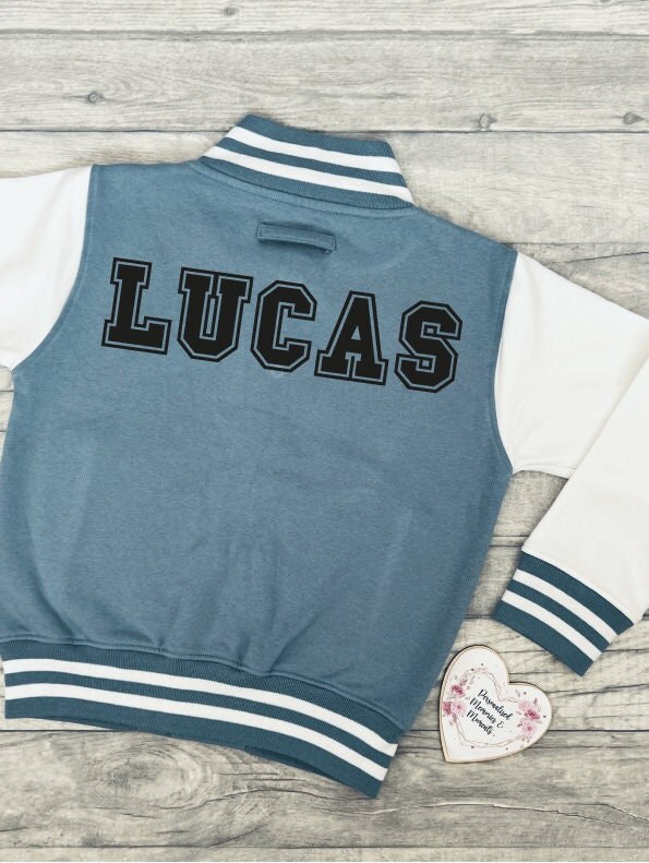 Personalised Children's Varsity Jacket Name Jacket Coat Etsy UK