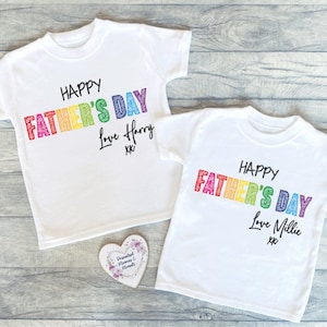 Personalised Father’s Day T-Shirt: Happy Daddy Design, Keepsake Child Toddler Kids Tee Gift