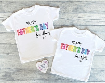 Camisetas personalizadas para el día del padre de los niños / camiseta de recuerdo / regalo personalizado para el día del padre / camiseta papá papá / juego de camisetas a juego