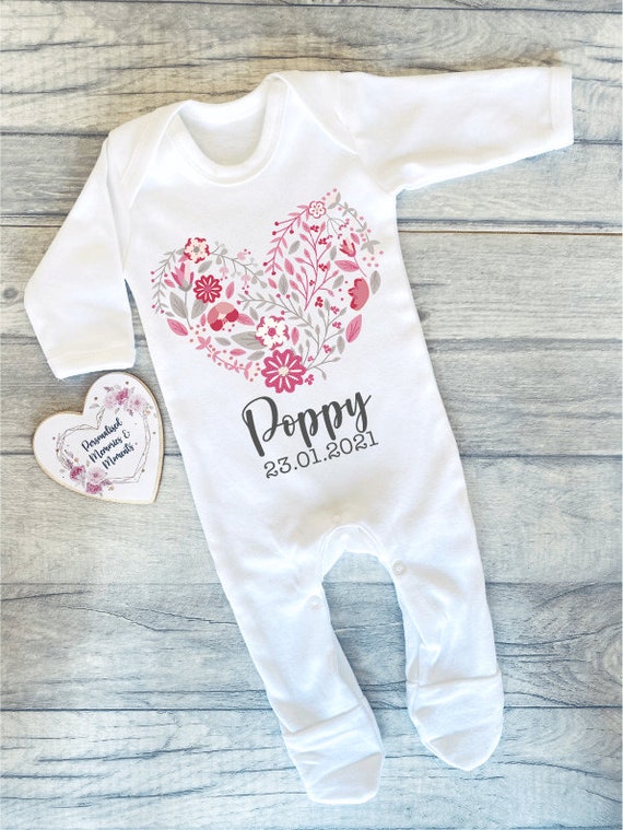 Poppy Heart Baby Onesie Poppy Heart Baby Onesie