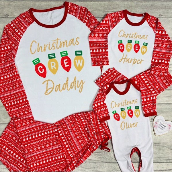 Personalised Matching Family Christmas Pyjamas Babygrow | Xmas PJ's | 1st First Christmas PJ's Romper| Christmas Pyjamas Mum Dad Siblings