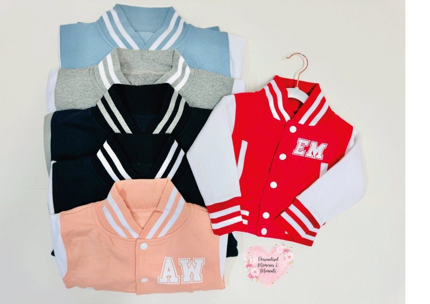 Veste Baseball Enfant Unisexe – Style Varsity, Polyester/coton, 2-13 Ans – Neuf Avec étiquettes
