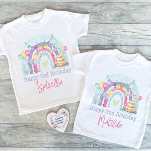 Personalized Rainbow Birthday T-shirt: Custom Keepsake