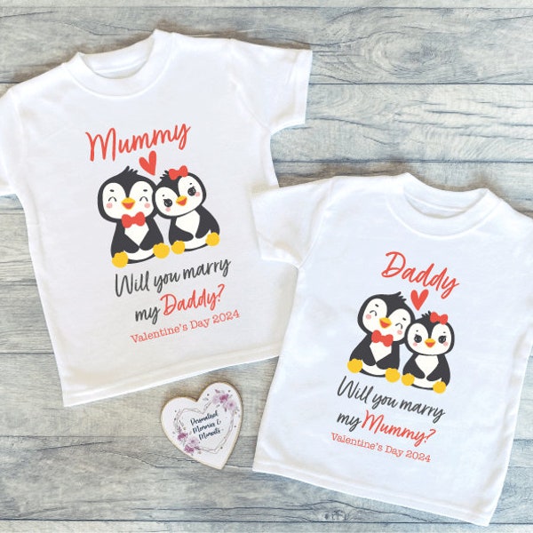 Will You Marry My Daddy Mummy T-shirt | Engagement Keepsake | Proposal Baby Childrens Tee | Engagement Top | Marry My Daddy Mummy Dada Mummy