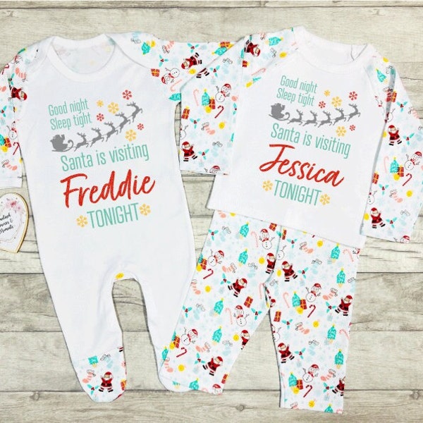 Personalised Matching Family Christmas Pyjamas Babygrow | Xmas PJ's | 1st First Christmas PJ's Romper| Christmas Pyjamas Mum Dad Siblings