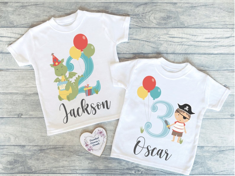 Personalised Number Birthday T-Shirt: Girl Boy 1st Keepsake Party Outfit, Custom Clothing Child Gift