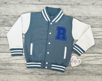 Personalised Children's Varsity Jacket | Name Jacket Coat  | Jacket Gift | Initial Name Jacket | Collage Baseball Style Coat | Toddler Kids