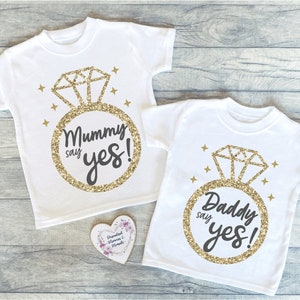 Personalised Proposal T-Shirt: Will You Marry My Daddy/Mummy?, Baby, Toddler, Child Engagement Keepsake Top