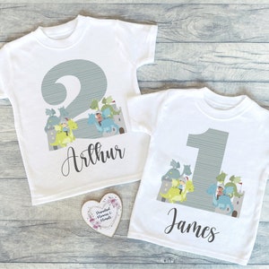 Personalised Dragon  Birthday T-shirt | Custom Birthday Keepsake T-shirt | Personalized Birthday Gift | Customisable Knight Birthday Shirt