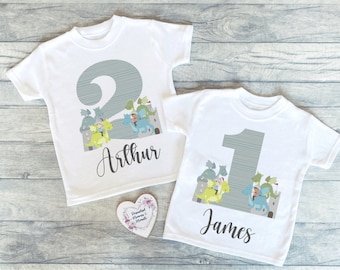 Personalised Dragon  Birthday T-shirt | Custom Birthday Keepsake T-shirt | Personalized Birthday Gift | Customisable Knight Birthday Shirt