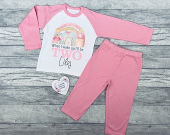 Pijamas de cumpleaños temáticos de hadas Pixie personalizados / Pijamas de cumpleaños / 1er primer cumpleaños PJ's / Pijamas de cumpleaños de niña niño / Pijamas de cumpleaños de hadas