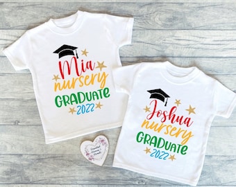 Personalisierte Kindergarten-Abschluss-T-Shirts | Kinderzimmer Andenken T-shirt | Kindergartenabschluß | Jungen T-Shirt | Mädchen T-Shirt | Pre School Andenken