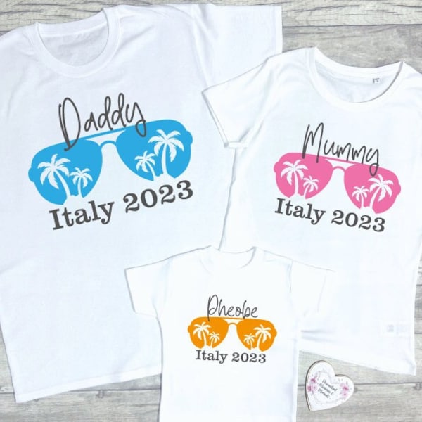 T-shirt per le vacanze in famiglia abbinata / T-shirt per le vacanze dei ricordi / T-shirt per bebè da bambino da uomo per bambini / Set per la famiglia / Vacanza abbinata