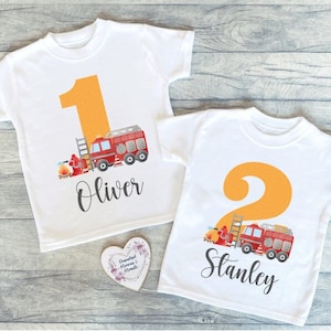 Personalised Fireman Birthday T-shirt | Custom Birthday Keepsake T-shirt | Personalized Birthday Gift | Customisable Fire Man Birthday Shirt