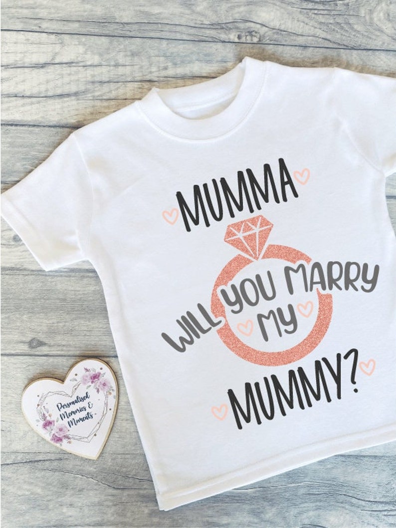 Will You Marry My Daddy Mummy T-shirt Engagement Keepsake Proposal Baby Childrens Tee Engagement Top Marry My Daddy Mummy Dada Mummy Copper