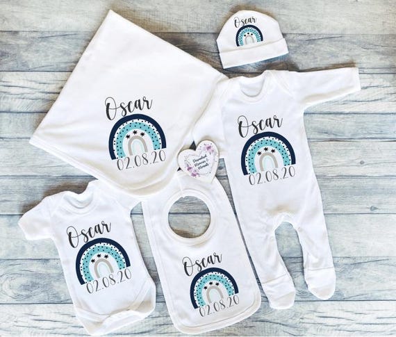 Newborn Baby Personalised Clothing Baby Gift Personalised Baby Grow Vest Baby Gift Newborn Keepsake Personalised Bib Hat Blanket Etsy