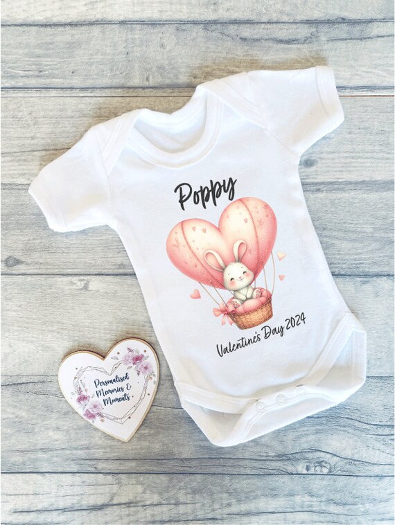 Personalised Baby's First Valentine's Day Outfit Animals Keepsake