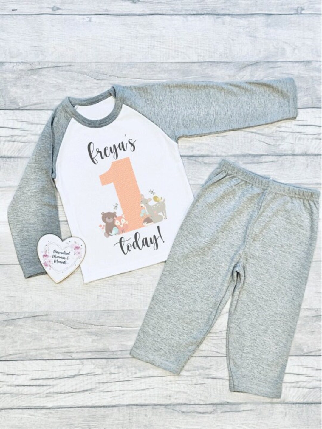 Personalised Woodland Themed Birthday Pyjamas Birthday Pj's 1st First