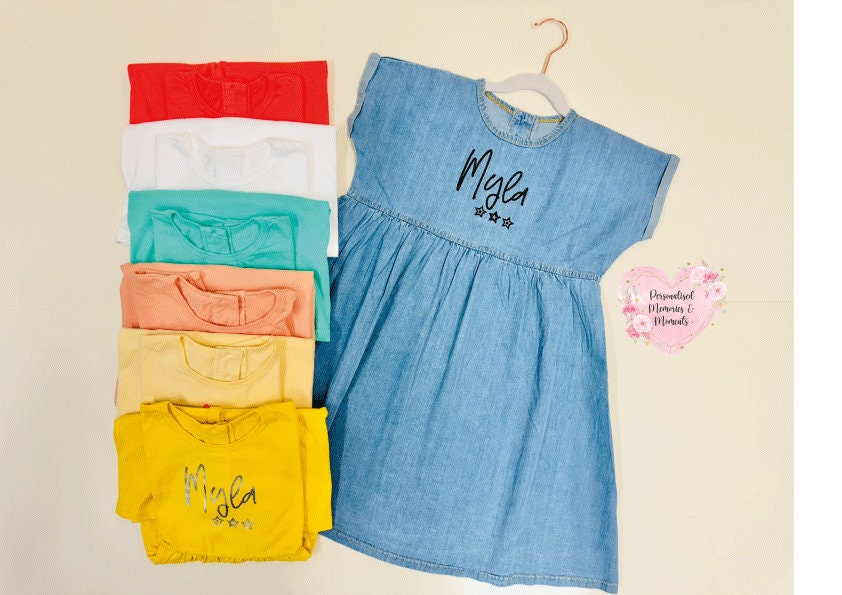 Personalisierte Mädchen Baumwolle T-Shirt Kleid: Winter Sommer Kleidung, Baumwolle Geburtstag Sweatshirt Geschenk
