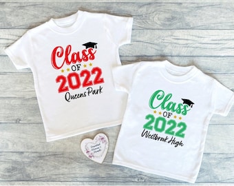 Personalised School Graduation T-shirts | School Keepsake T-shirt | School Graduate | Boys T-shirt | Girls T-shirt | School Keepsake