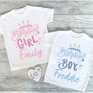 Personalised Birthday Boy Girl T-shirt | Custom Birthday Keepsake T-shirt | Personalized Birthday Gift | Customisable Print Birthday Shirt