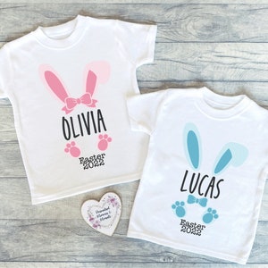 Personalised Childrens Easter T Shirt | Keepsake T-shirt  | Easter Present Gift | Easter Top | Easter Tee | Sibling Baby Sis Bro Easter Gift