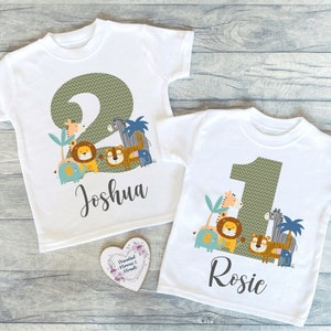 Personalised Jungle Birthday T-shirt | Custom Birthday Keepsake | Personalized Birthday Gift | Customisable Birthday Shirt | Safari Birthday