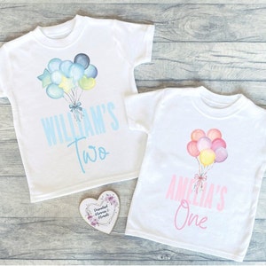 Personalised Balloon Birthday T-shirt | Custom Birthday Keepsake T-shirt | Personalized Birthday Gift | Customisable Print Birthday Shirt