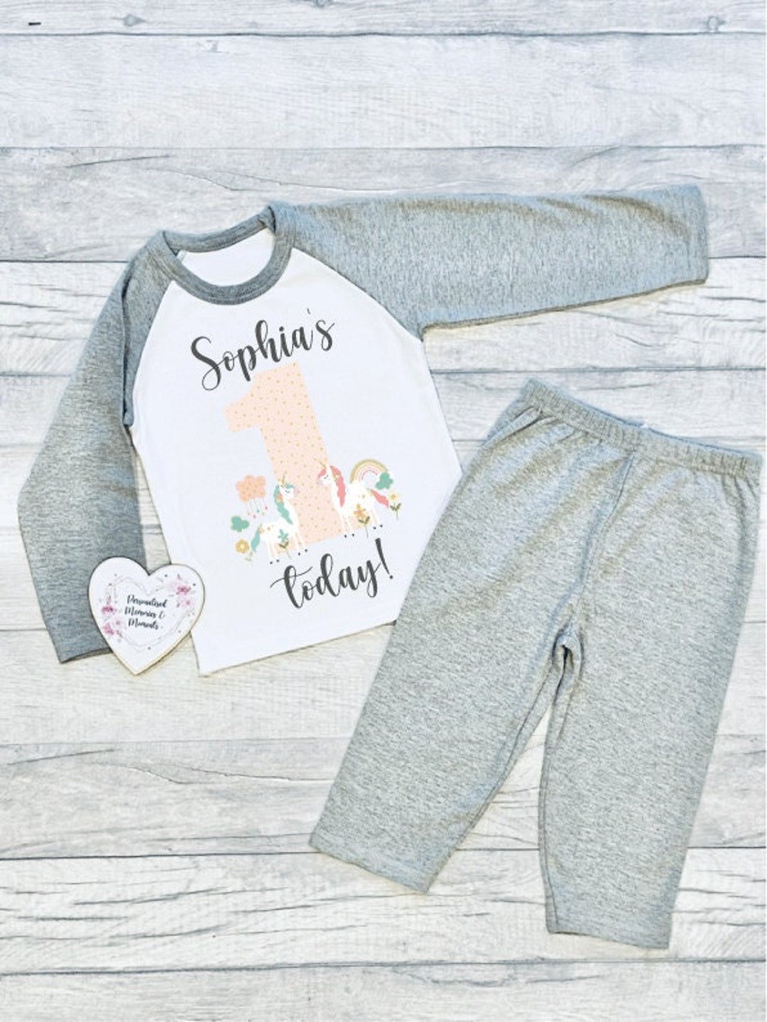 Personalised Unicorn Themed Birthday Pyjamas Birthday Pj s 1st