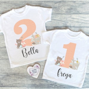 Personalised Woodland Birthday T-shirt | Custom Birthday Keepsake T-shirt | Personalized Birthday Gift | Customisable Jungle Birthday Shirt