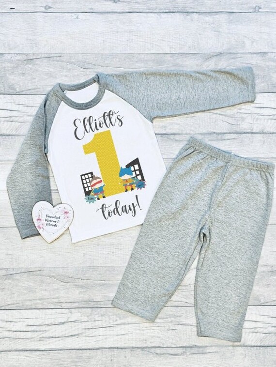 First birthday pajamas boy hot sale