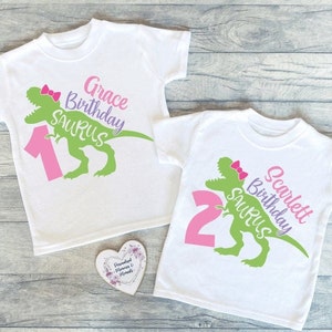 Personalised Dinosaur Birthday T-shirts | Custom Birthday Keepsake T-shirt | Personalized Birthday Gift | Customisable Dino Birthday Shirt