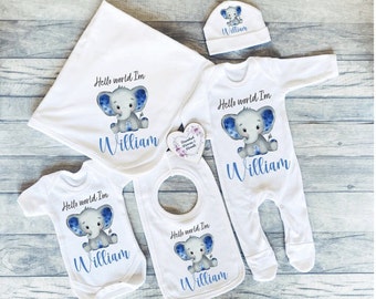 PERSONALISED Unisex baby clothing babygrow  & bib baby new gift BABY SHOWER gift 
