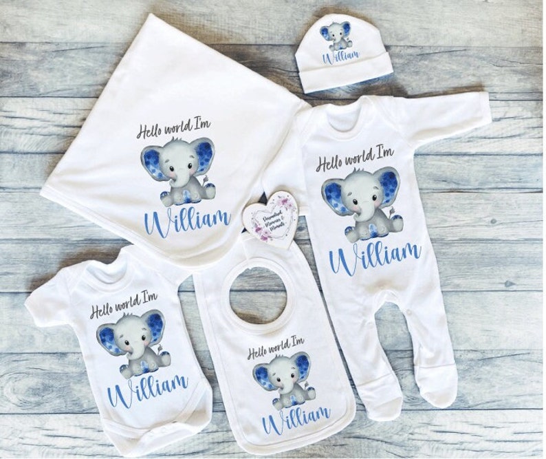 Newborn Baby Personalised Clothing | Baby Gift | Personalised Baby Grow Vest | New Baby | Newborn Keepsake | Personalised Bib Hat Blanket 