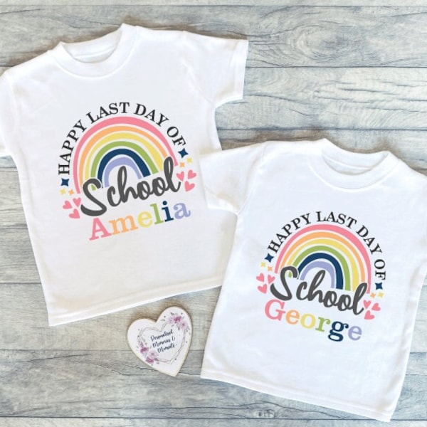 De gepersonaliseerde T-shirts van de Afstuderen van de School | School aandenken T-shirt | Schoolverlater | Jongens T-shirt | Meisjes T-shirt | School aandenken