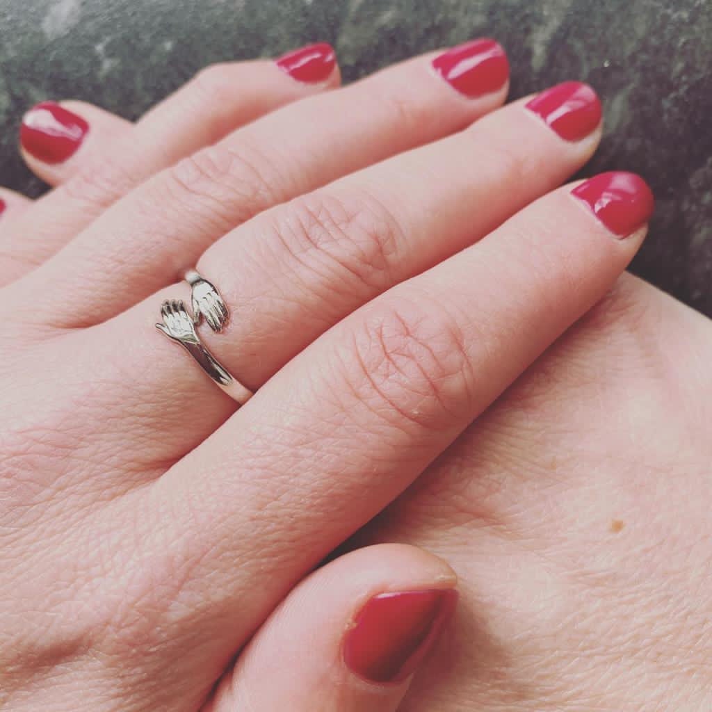 925 Sterling Silver Adjustable Love Hug Ring | Etsy