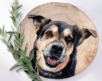 100% Hand-painted Custom Pet Portrait based on photo Ornament Personalized Dog Cat painting memorial art