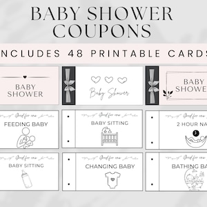 Życzenia na Baby Shower, Kupon na Baby Shower, Kupony dla dziewczynki | chłopca, Kupon na prezent dla opiekunki do dziecka, Kupony dla nowych mam, Prezent na ostatnią chwilę