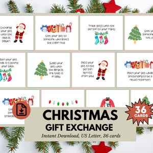 Christmas Gift Exchange Game, White elephant Gift Exchange Game, Pass the gift game, Holiday Gift Swap game, Christmas Office Party game