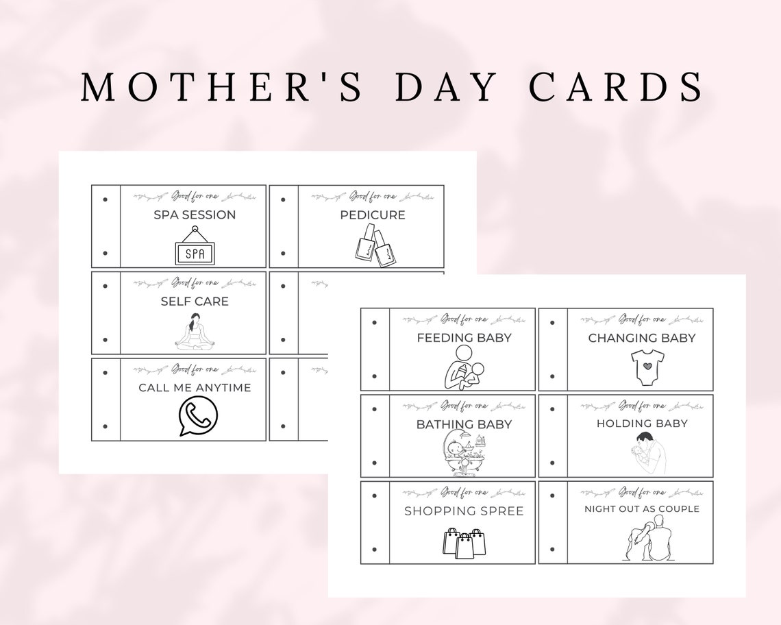 First Time Parents Coupon, Printable Mothers Day Coupons, Last Minute Mother's Day Gift, Parents ...