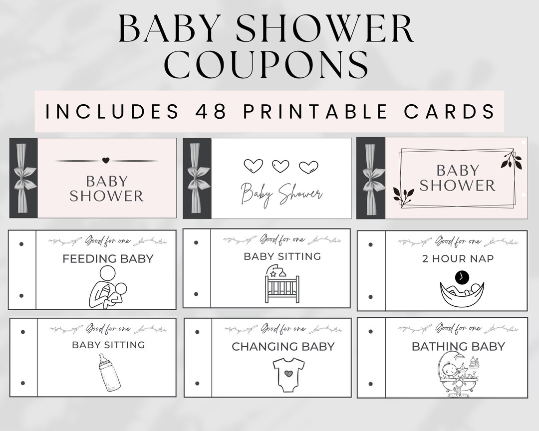 Baby Shower Wishes, Baby Shower Coupon Book, Coupons for Baby Girl Baby