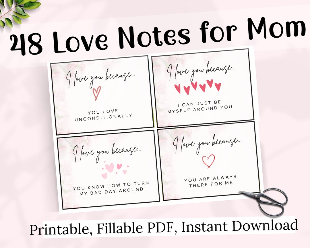 Mothers Day Love Notes Printable Love Notes Cards Custom Etsy Mothers Day Love Notes Printable Love Notes Cards Custom Etsy