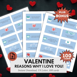 100 Reasons Why I Love Him, DIY Love Jar Gift, Love Notes for Husband, Valentine&#39;s Day Gift for Boyfriend, Last Minute Gift for Him, Partner